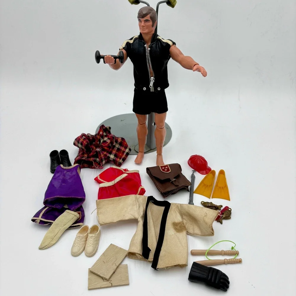 Vintage Mattel Big Jim Action Figure Lot 1970s Clothes Accessories Karate Gear